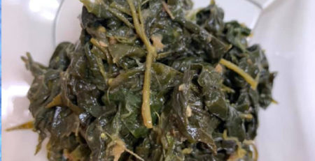 味噌和え物 唐辛子葉っぱ
